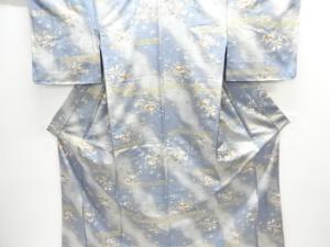 ヱ霞に檜扇・蝶模様小紋着物